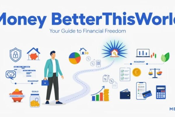 Money BetterThisWorld guide showing budgeting, saving, investing, and financial freedom concepts.