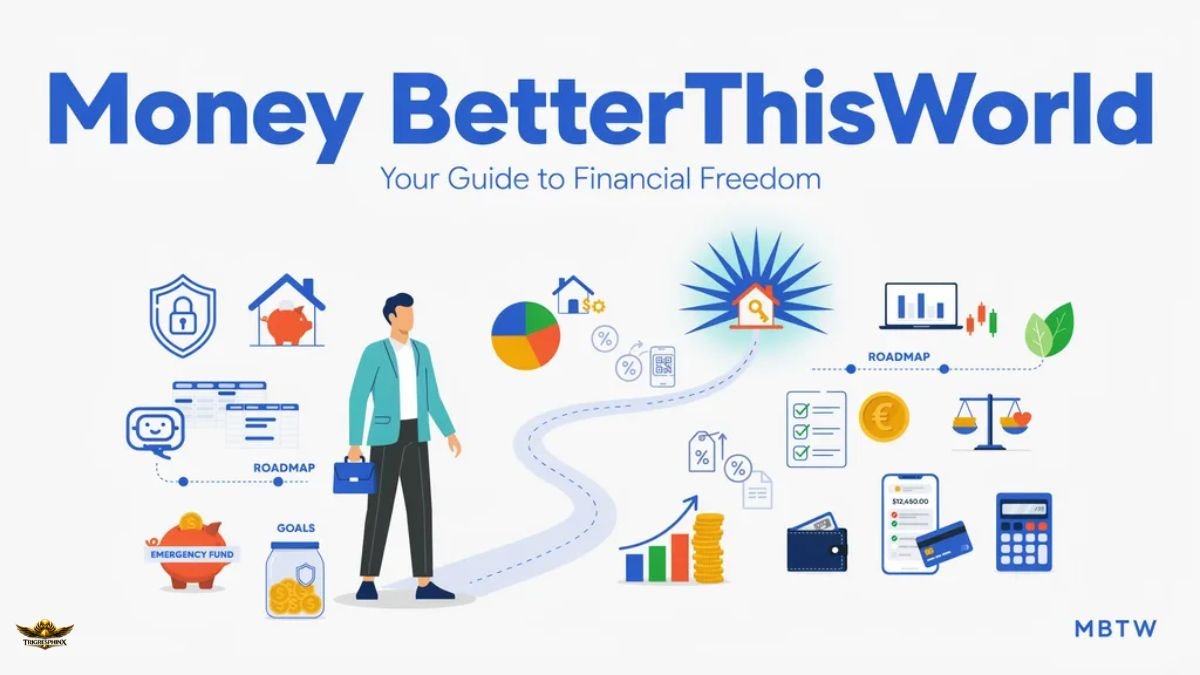 Money BetterThisWorld guide showing budgeting, saving, investing, and financial freedom concepts.