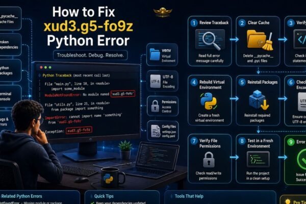 How to fix xud3.g5-fo9z Python error by clearing cache, rebuilding virtual environments, and resolving dependency conflicts.