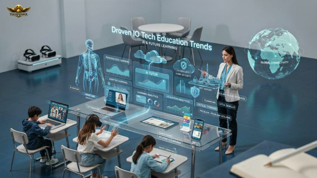 Droven IO Tech Education Trends showing AI-powered smart learning and digital education