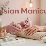 Russian manicure with clean cuticles and glossy gel nails