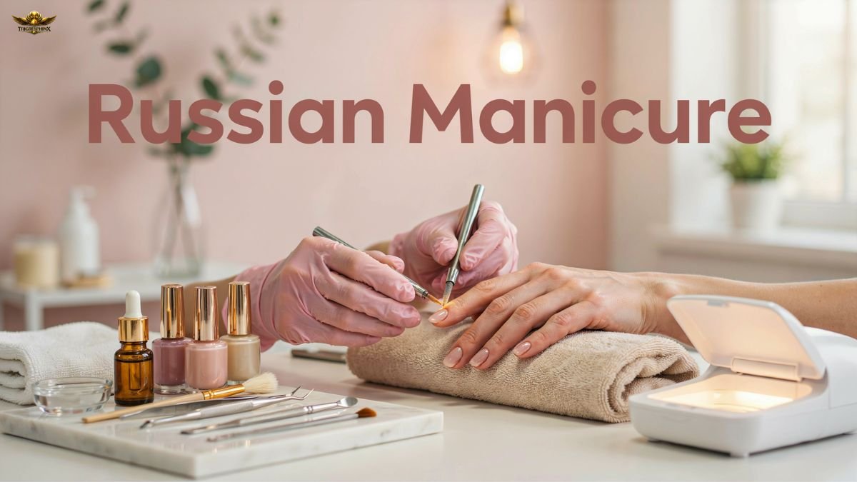 Russian manicure with clean cuticles and glossy gel nails